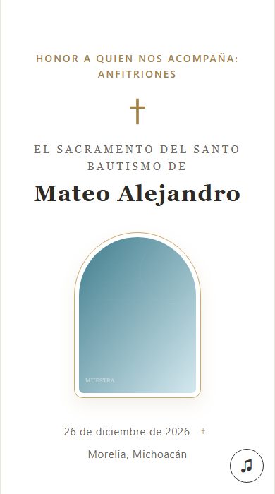 Vista previa de bautizo neutro